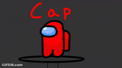 Red Among Us Character With Cap GIF