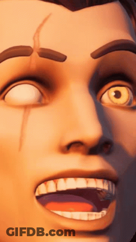 Red Among Us Character With Green Nose And Mouth GIF