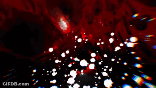 Red And Black Background With White Dots GIF