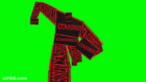 Red And Black Censored Shirt On Green Screen GIF