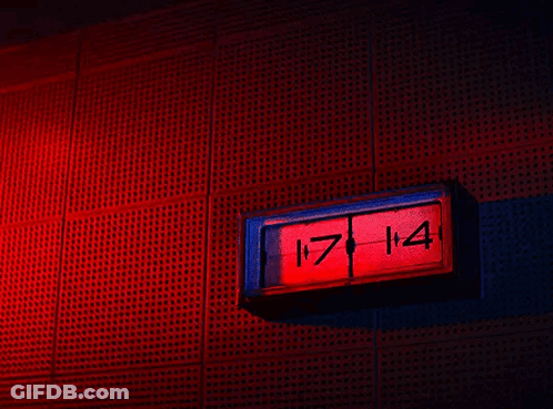 Red And Black Clock 17:10 GIF