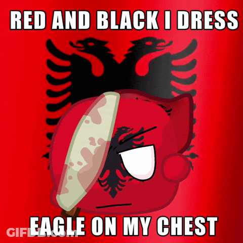Red And Black Eagle On My Chest GIF