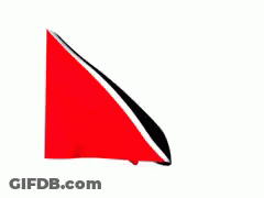 Red And Black Flag Waving In Wind GIF