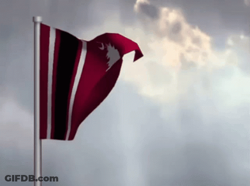 Red And Black Flag With White Star GIF