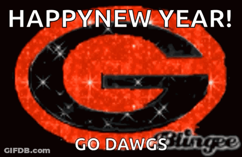 Red And Black G Happy New Year Go Dawgs Slingee GIF