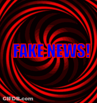 Red And Black Swirl Fake News In Blue GIF
