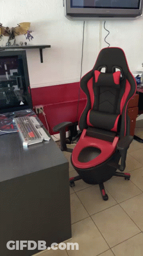 Red And Black Toilet Chair GIF
