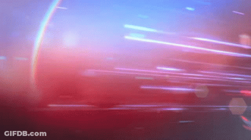 Red And Blue Background With Rainbow GIF