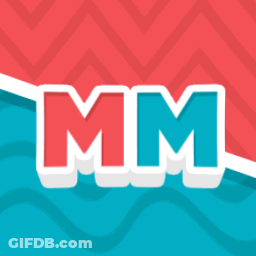 Red And Blue Background With Word Mm GIF