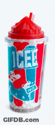 Red And Blue Cup Saying Icee GIF