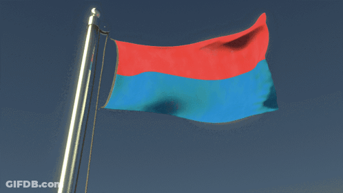 Red And Blue Flag Waving GIF