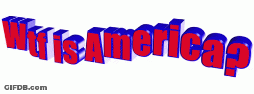 Red And Blue Sign Saying Wit Is Americap GIF