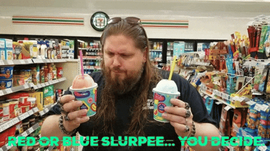 Red And Blue Slurpee Ad GIF