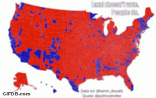 Red And Blue United States Map Last Minute Votes GIF