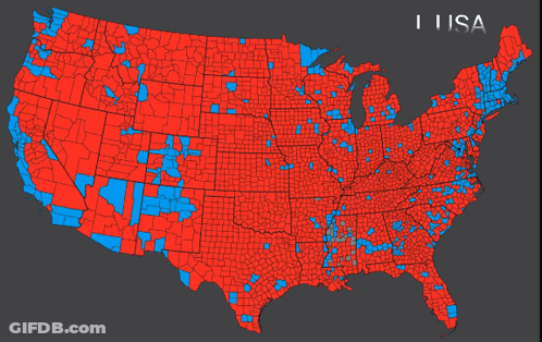 Red And Blue US Map The Real USA GIF