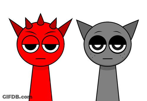 Red And Gray Cartoon Character With Horns GIF
