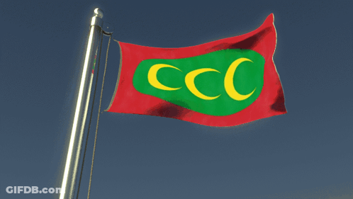 Red And Green Flag With CCC GIF