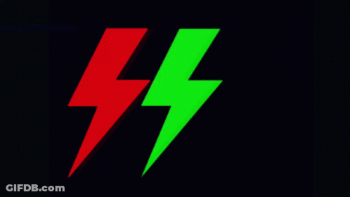 Red And Green Lightning Bolt GIF