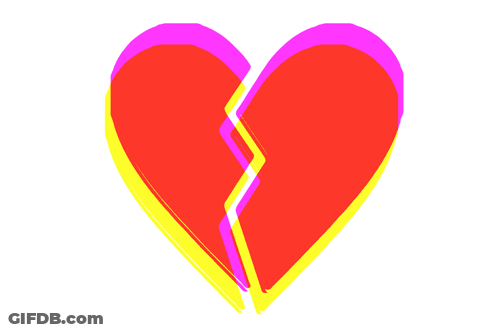 Red And Pink Heart With Yellow Border GIF