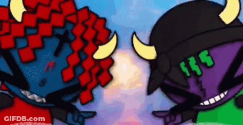 Red And Purple Monster With Horns GIF