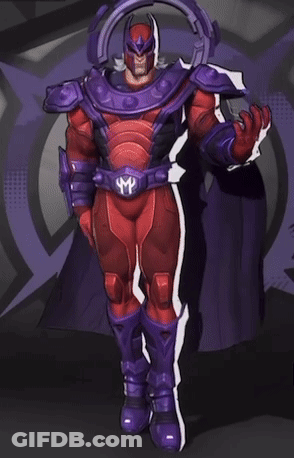 Red And Purple Superhero On Purple Platform GIF