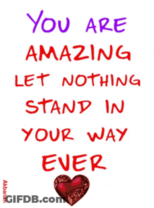 Red And Purple You Are Amazing Message GIF