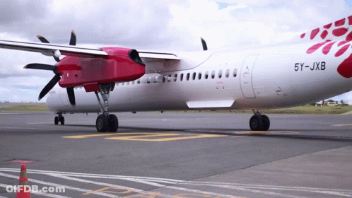 Red And White Airplane 5Y-Jxb GIF