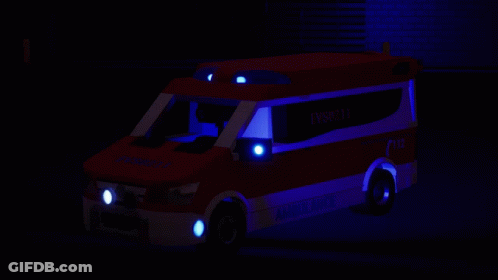 Red And White Ambulance With EYS0211 GIF