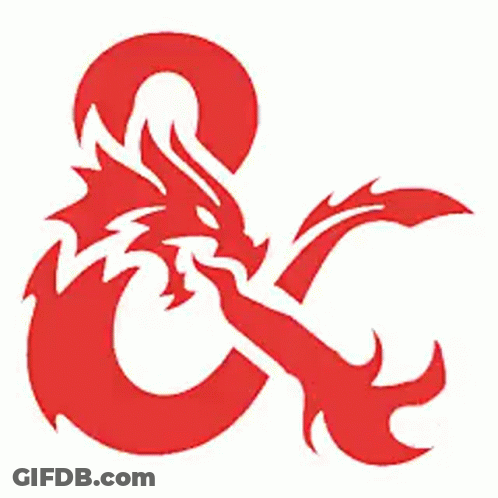 Red And White Ampersand With Dragon GIF