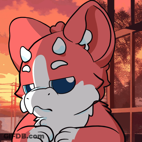 Red And White Animal With Sunglasses GIF