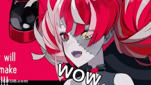 Red And White Anime Girl Saying Wow GIF