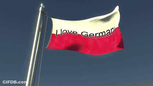 Red And White Flag I Love German GIF