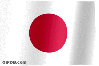 Red And White Flag With Circle GIF