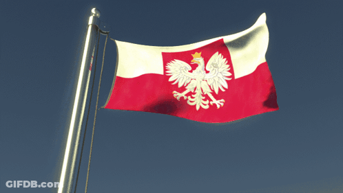 Red And White Flag With Eagle GIF