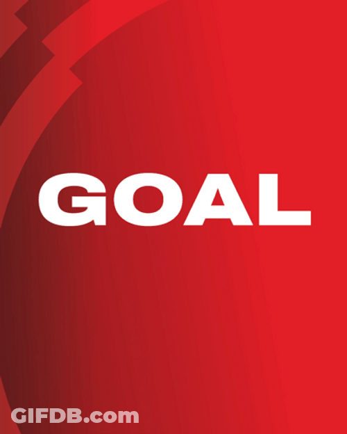 Red And White Goal Text Animation GIF