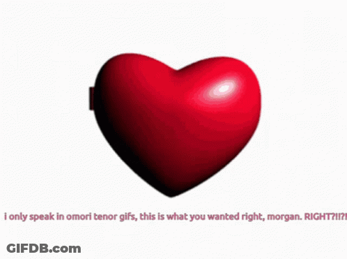 Red And White Heart With Boy Saying I Only Speak In Omori Tenor Gifts GIF