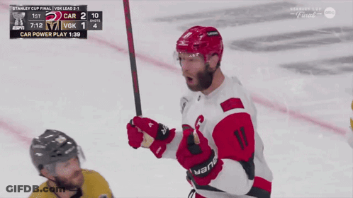 Red And White Hockey Player Number 11 GIF
