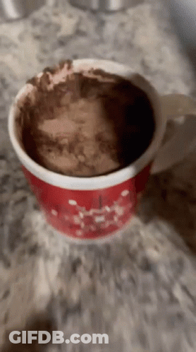 Red And White Hot Chocolate Cup Number 1 GIF