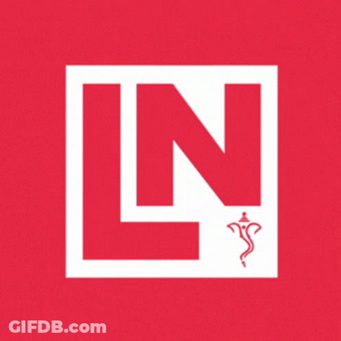 Red And White Logo With Letter N GIF