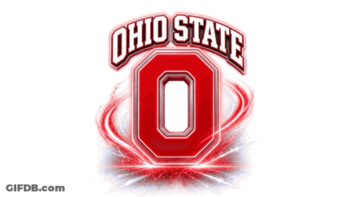 Red And White Ohio State Logo With 0 GIF