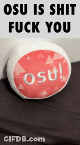 Red And White Pillow With Osu GIF