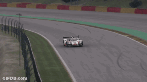 Red And White Race Car Number 5 GIF