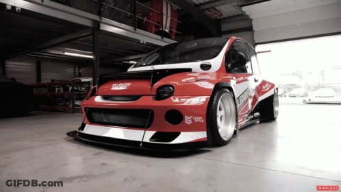 Red And White Racing Car Limited Edition GIF