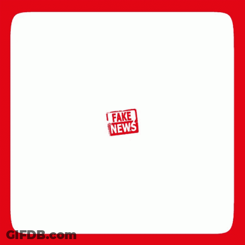 Red And White Stamp Saying Fake News GIF