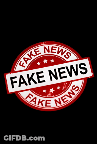 Red And White Stamp Saying Fake News GIF