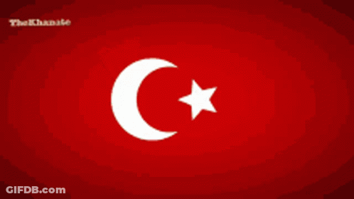 Red And White Star With Crescent Moon And Star GIF