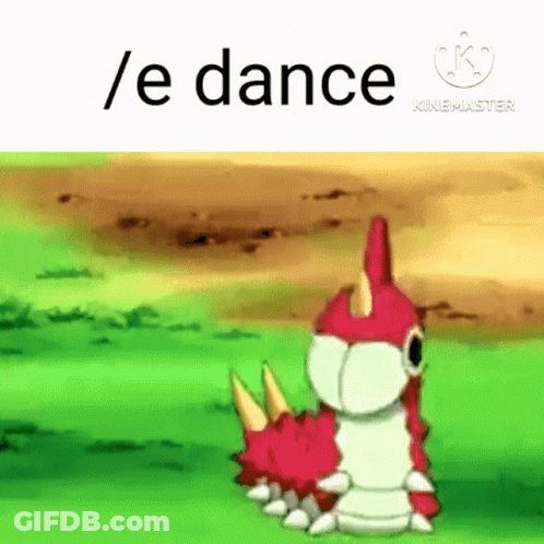 Red And White Worm With E Dance GIF