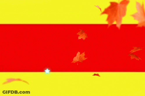 Red And Yellow Background With Leaves And Star GIF