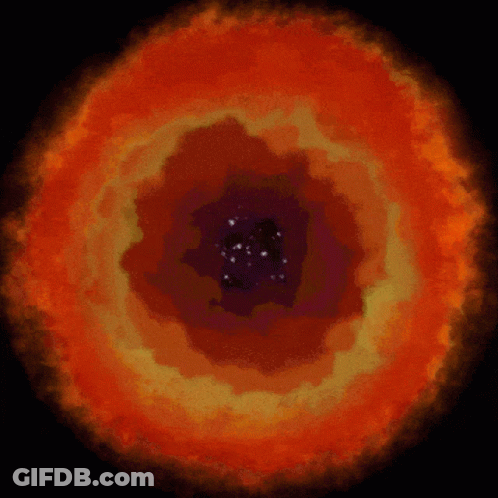 Red And Yellow Circle With Black Center GIF