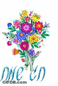Red And Yellow Flower With Yellow Stem GIF